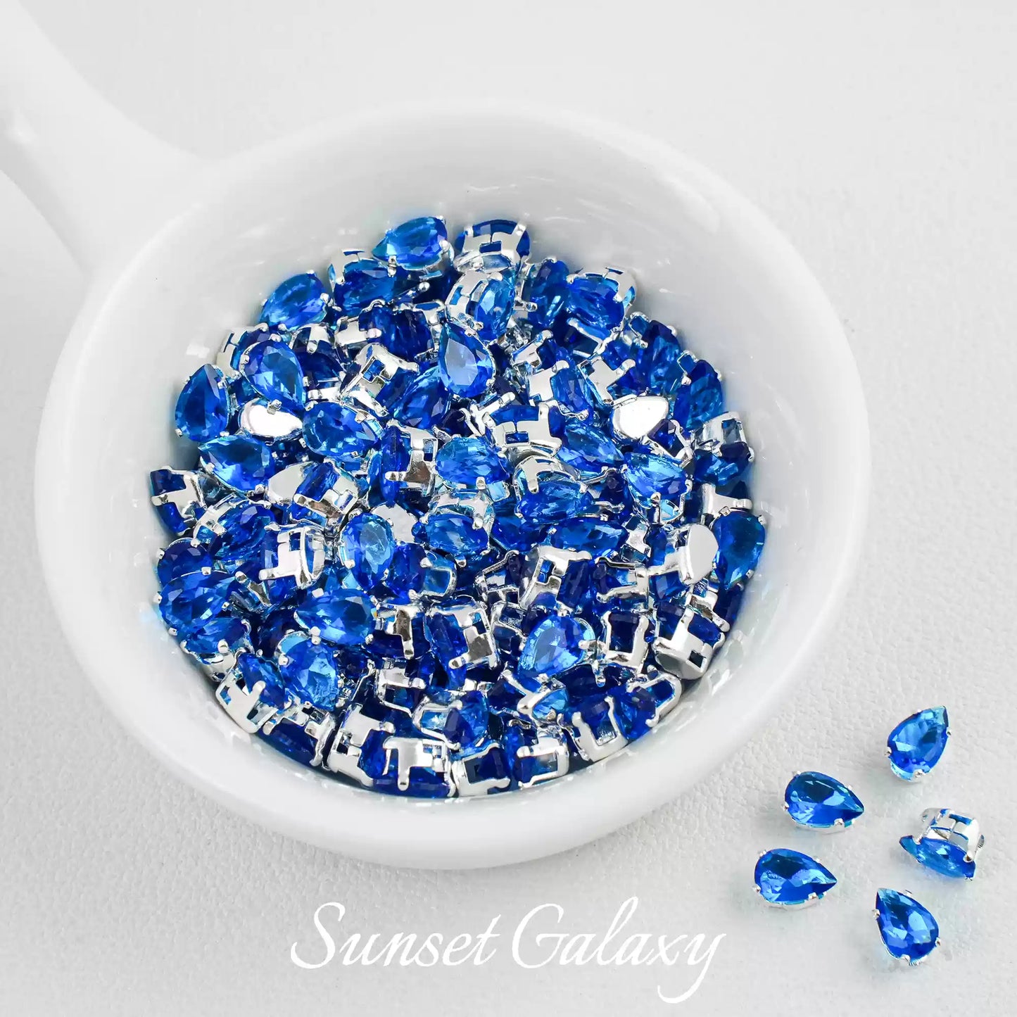 【 Water Drop Silver Bottom 4× 6 】 Color Preserved Zircon Claw Diamond Beads Handmade DIY Bracelet Necklace Beads Clothing Material Accessories