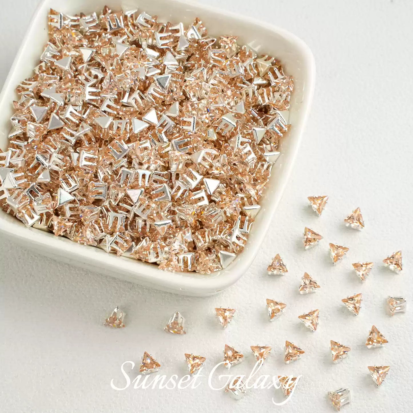 【 SJ 4'5'6mm Triangle 】 18k Multi faceted Zirconia Drill Claw Drill Barrier Bead Handmade DIY Bead Material Bracelet Accessories