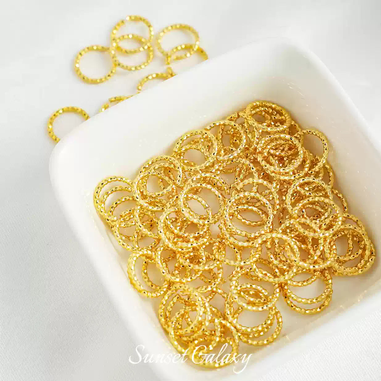 Fried Dough Twists opening ring plated real gold color preserving hand diy beaded bracelet necklace earrings loose beads jewelry material accessories