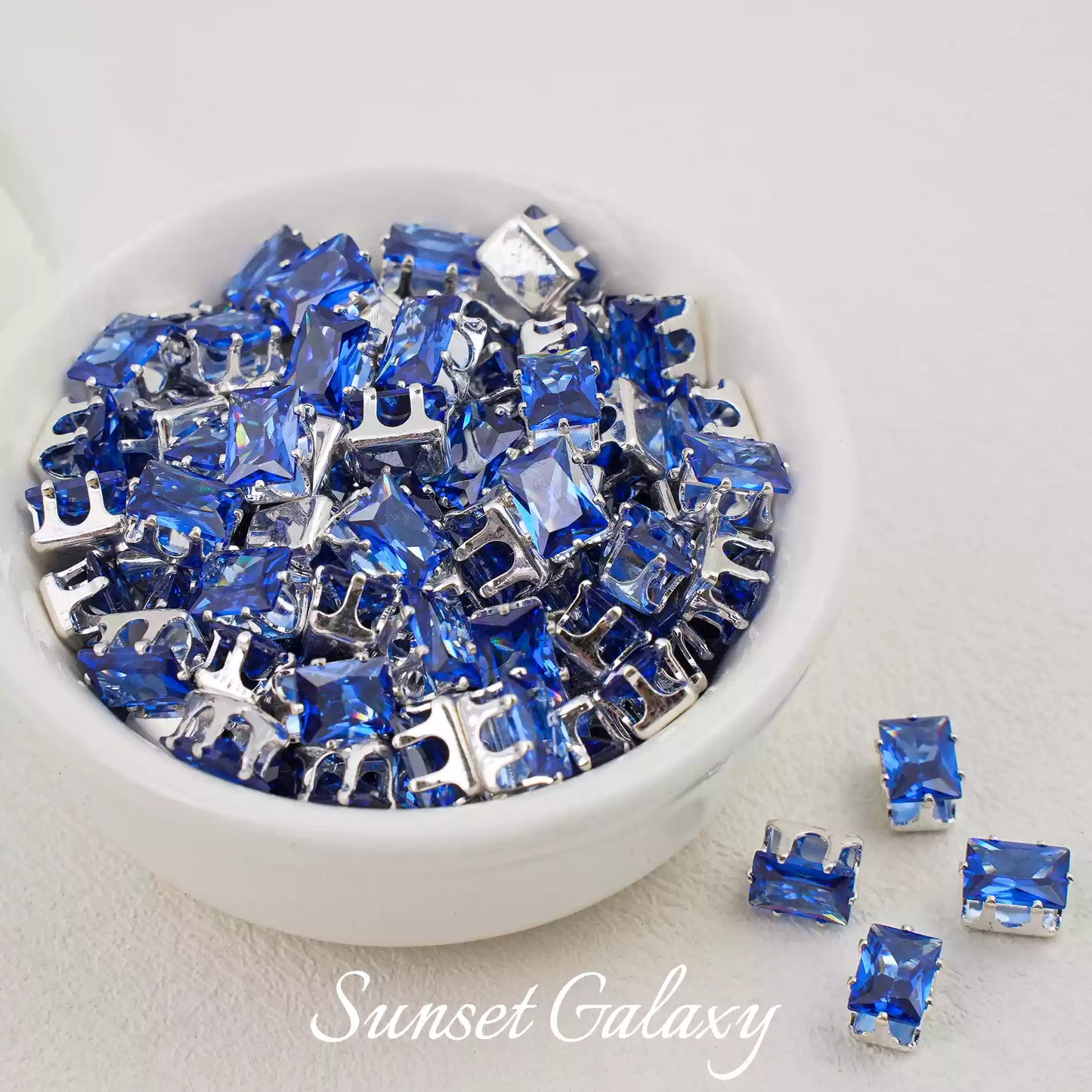 【CF 5 * 7 Rectangle 】 18k gold rectangular multi section zircon claw drill handmade DIY material bead bracelet accessory