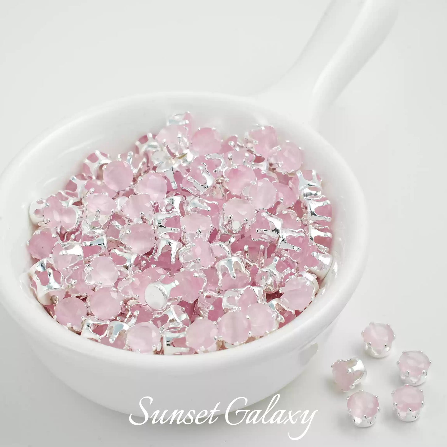 【 Card 5 Round Zirconia Silver Bottom Claw Diamond 】 Zirconia Silver Plated Bead Handmade DIY Material Bracelet Necklace Jewelry Accessories