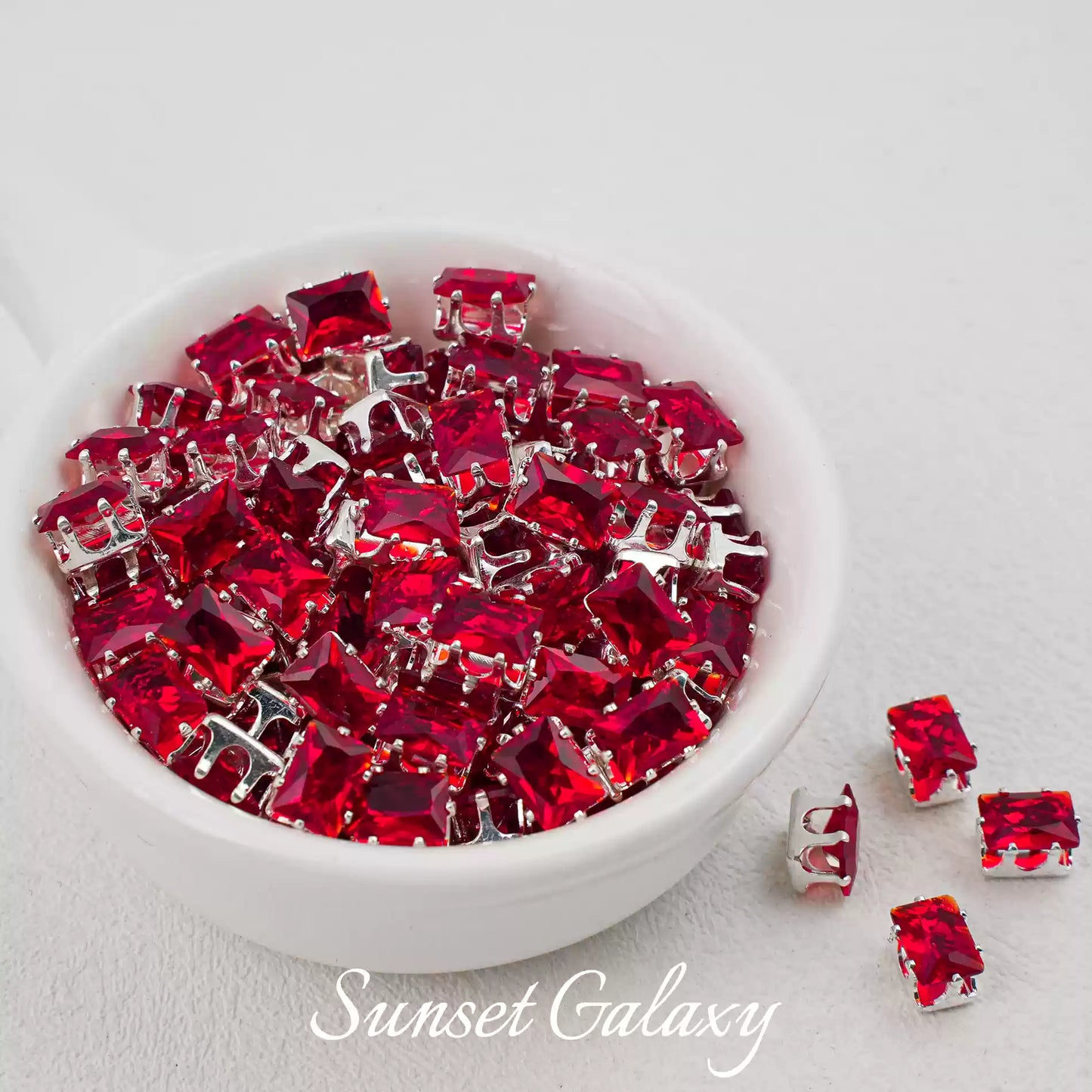 【CF 5 * 7 Rectangle 】 18k gold rectangular multi section zircon claw drill handmade DIY material bead bracelet accessory