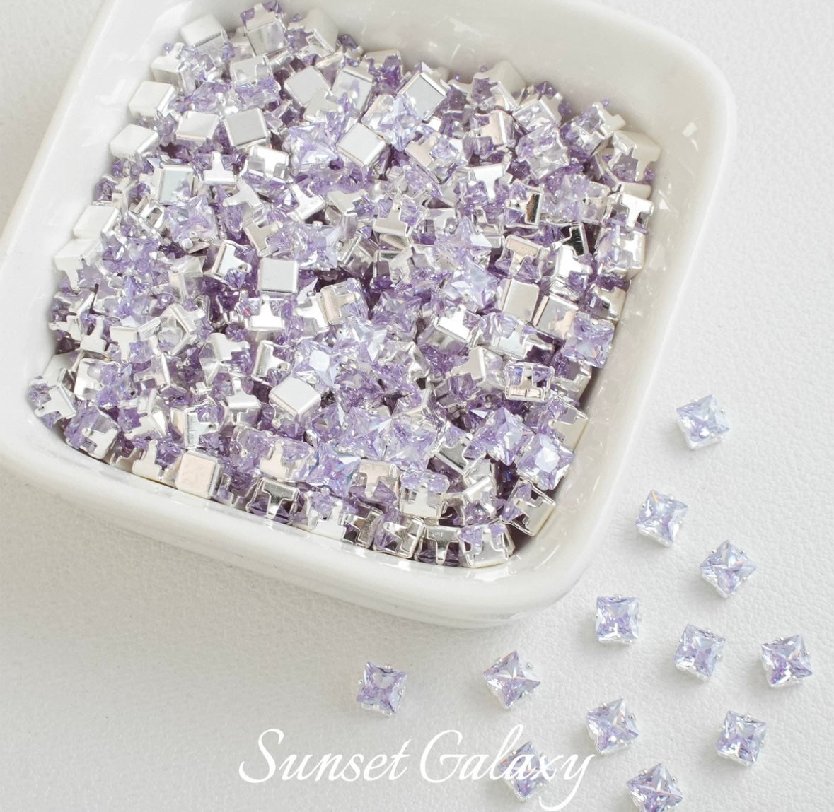 【ZF Card3/4 5/Square 】 Silver Bottom Zircon Claw Diamond Gold Plated Beads Handmade DIY Bracelet Clothing Bead Accessories Material