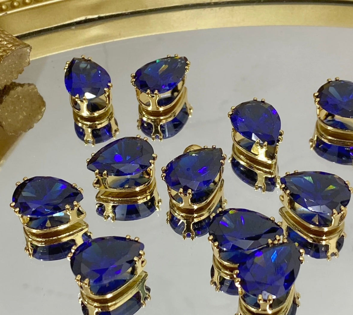 【ShuiDI Water Drop Silver Bottom 4× 6 】 Color Preserved Zircon Claw Diamond Beads Handmade DIY Bracelet Necklace Beads Clothing Material Accessories