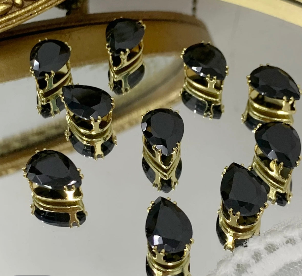 【ShuiDI Water Drop Silver Bottom 4× 6 】 Color Preserved Zircon Claw Diamond Beads Handmade DIY Bracelet Necklace Beads Clothing Material Accessories