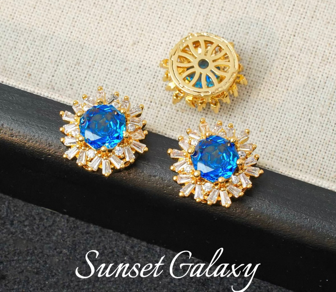 18k Sunflower Zircon Rose Cutting Full Zirconia Accessories Handmade DIY Bead Bracelet Necklace Accessories Materials