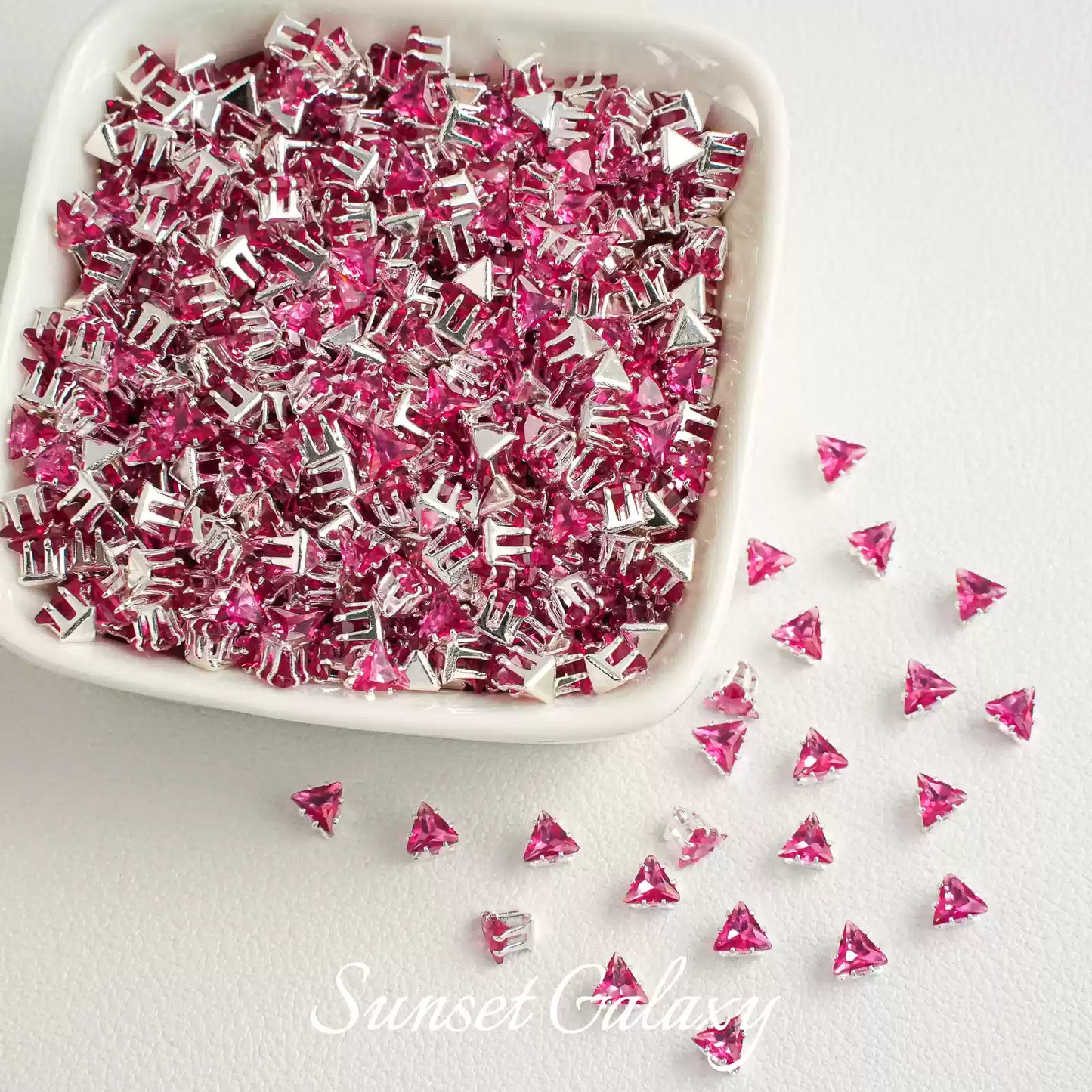 【 SJ 4'5'6mm Triangle 】 18k Multi faceted Zirconia Drill Claw Drill Barrier Bead Handmade DIY Bead Material Bracelet Accessories