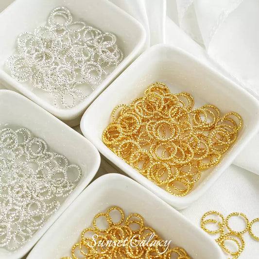Fried Dough Twists opening ring plated real gold color preserving hand diy beaded bracelet necklace earrings loose beads jewelry material accessories